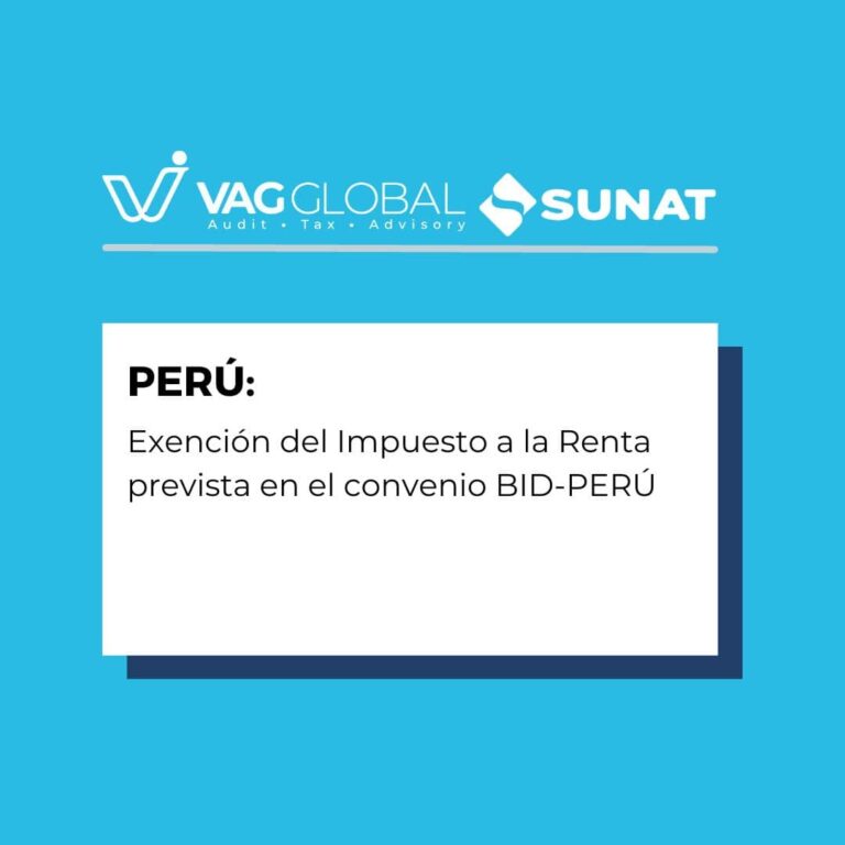 Exención del Impuesto a la Renta prevista en el convenio BID-PERÚ